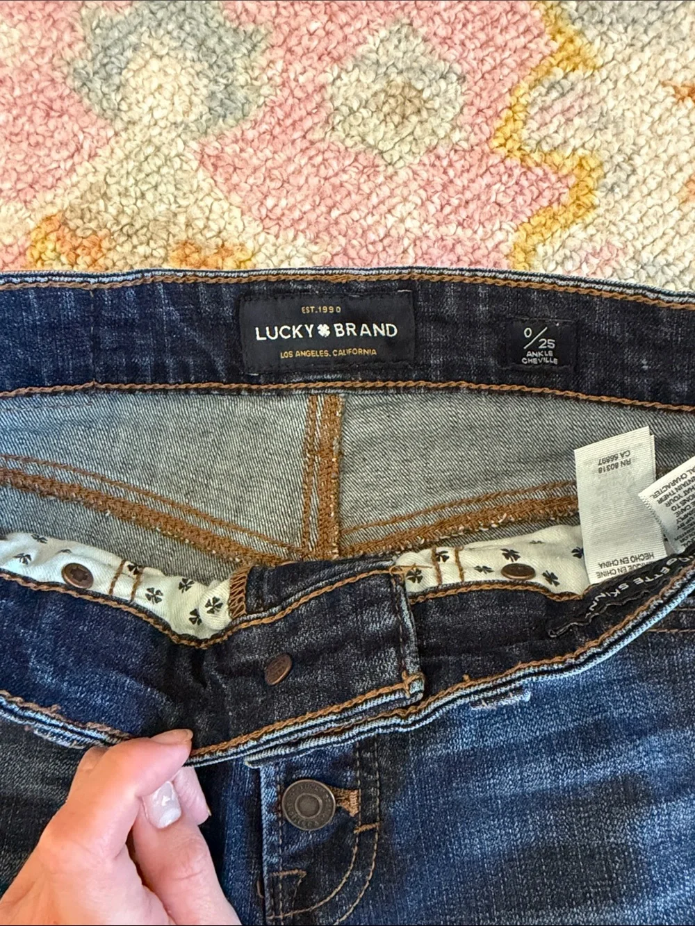 Lucky Brand Dark Blue High-Rise Button-Fly Jeans